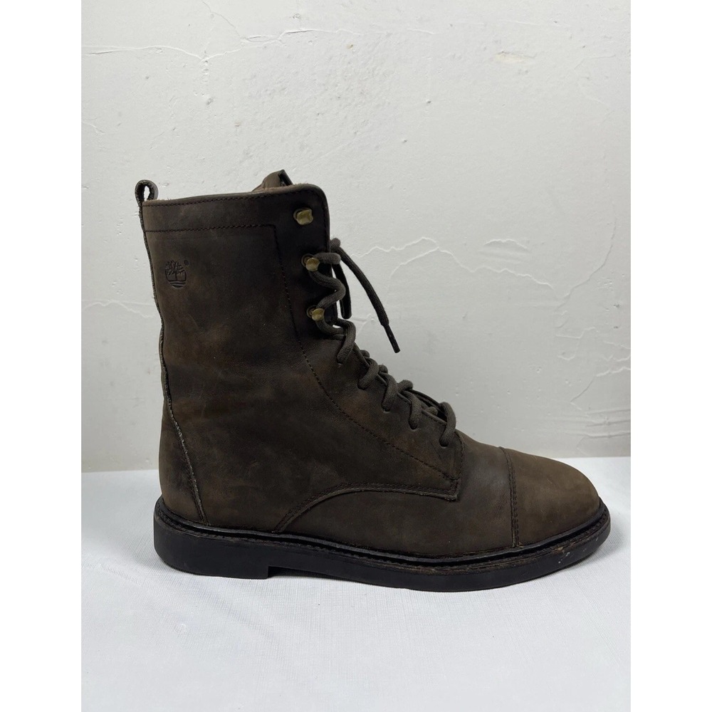 VTG Timberland Womens 7M Boots Waterproof Nubuck Ankle Lace Up Brown 8908 93383